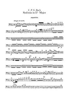 Partition basson, Symphony, Wq.183/2 (H.664), E-flat major, E♭ major