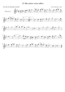 Partition Nos.11-20, Trios de la Chambre du Roi, Lully, Jean-Baptiste