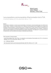 Les propositions communautaires d harmonisation de la TVA - article ; n°1 ; vol.217, pg 117-125