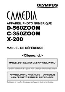 Notice Appareil Photo numériques Olympus  D-560 Zoom