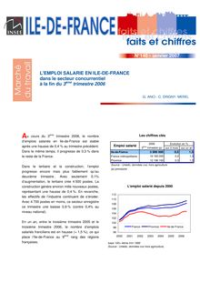 L emploi salarié en Ile-de-France dans le secteur concurrentiel à la fin du 3e trimestre 2006