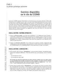 Introduction, Exercices disponibles sur le site du CCDMD