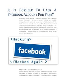 Free Facebook hacker
