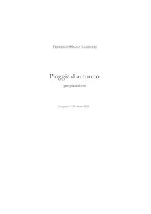 Partition complète, Pioggia d autunno, F, Sardelli, Federico Maria