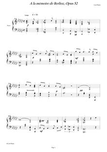 Partition complète, A la mémoire de Berlioz, Plante, Cyril