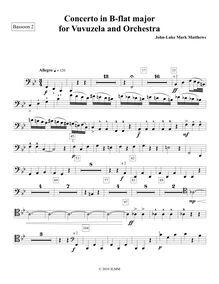 Partition basson 2, Vuvuzela Concerto, Bb major, Matthews, John-Luke Mark