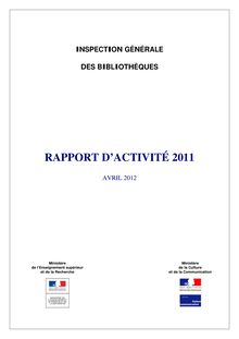 Rapport d activité 2011 de l Inspection générale des bibliothèques