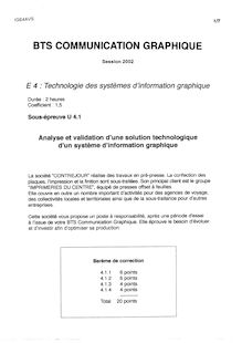 Btsindgra analyse et validation d une solution technologique d un systeme d information graphique 2002