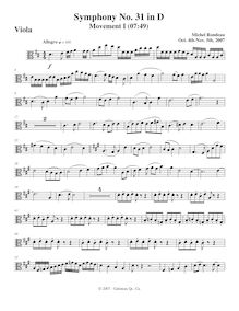 Partition altos, Symphony No.31, D major, Rondeau, Michel par Michel Rondeau