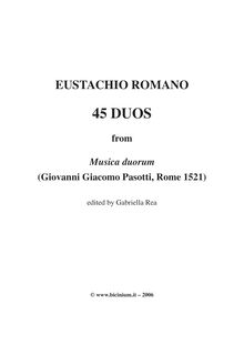Partition complète, 45 Duos from  Musica Duorum , Romano, Eustachio