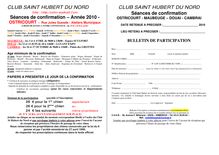CLUB SAINT HUBERT DU NORD Séances de confirmation  Année 2010 ...
