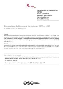 Perspectives de l économie française en 1989 et 1990 - article ; n°1 ; vol.28, pg 123-141