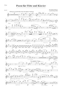 Partition flûte , partie (alternative), Poem pour violon et Piano