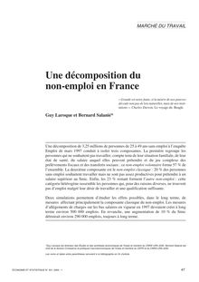 Une décomposition du non-emploi en France - article ; n°1 ; vol.331, pg 47-66