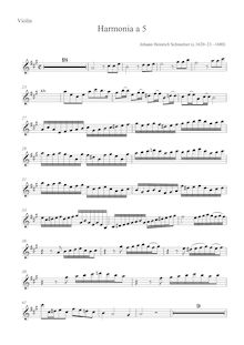 Partition parties complètes, Harmonia à 5, B♭ major, Schmelzer, Johann Heinrich par Johann Heinrich Schmelzer