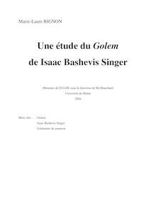 Une étude du Golem de Isaac Bashevis Singer