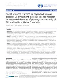Social sciences research in neglected tropical diseases 3: Investment in social science research in neglected diseases of poverty: a case study of Bill and Melinda Gates Foundation