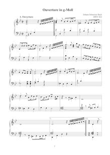 Partition complète, Ouverture, G minor, Bach, Johann Sebastian