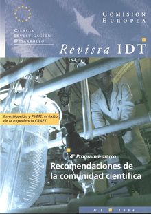 Revista IDT N°1 1994. 4° Programa-marco Recomendaciones de la comunidad científica