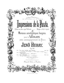 Partition violon et partition de piano, partition de violon, Impressions de la Puszta, Op.44 par Jenö Hubay