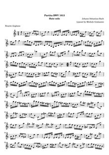 Partition I, Bourrée anglaise, Partita, A minor, Bach, Johann Sebastian