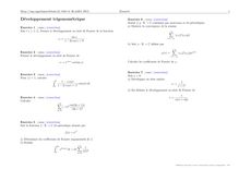 Sujet : Analyse, Séries de Fourier, Développement trigonométrique