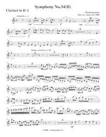 Partition clarinette 1, Symphony No.34, F major, Rondeau, Michel par Michel Rondeau