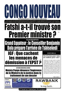 Congo Nouveau N° 1630 - Du 28 au 29 mars 2022