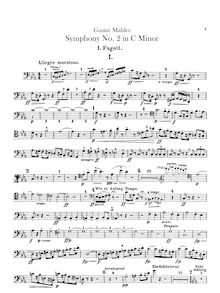 Partition basson 1, 2, 3 (doubles contrebasson), 4 (doubles contrebasson), Symphony No.2