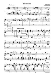 Partition complète, Interludio para piano, Interludio, Santos Carrión, Julián