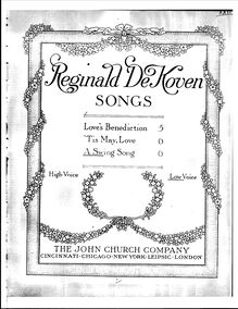 Partition complète, A Swing Song, De Koven, Reginald
