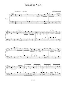 Partition Sonatina No., Moderato, 10 Piano sonatines, Rondeau, Michel par Michel Rondeau