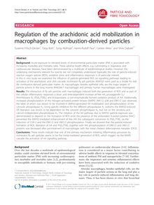 Regulation of the arachidonic acid mobilization in macrophages by combustion-derived particles
