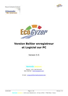 Version Boîtier enregistreur et Logiciel sur PC