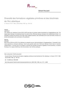 Diversité des formations végétales primitives et des bioclimats de l Arc atlantique - article ; n°1 ; vol.157, pg 109-125
