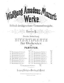 Partition complète, Divertimento, Divertimento No.1, E♭ major, Mozart, Wolfgang Amadeus par Wolfgang Amadeus Mozart
