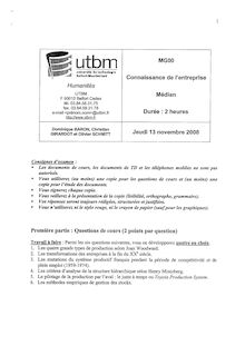 UTBM connaissance de l entreprise industrielle 2008