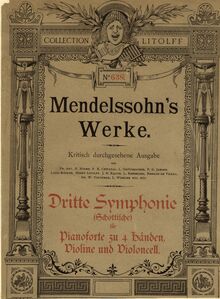 Partition couverture couleur, Symphony No.3 en A minor, Sinfonie Nr.3 in a-Moll "Schottische"