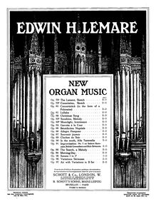 Partition orgue score, Lullaby, Op. 81, Lemare, Edwin Henry