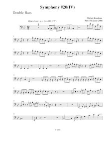 Partition Basses, Symphony No.20, B-flat major, Rondeau, Michel par Michel Rondeau
