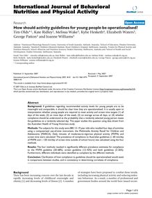How should activity guidelines for young people be operationalised?