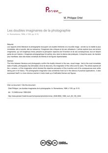 Les doubles imaginaires de la photographie - article ; n°105 ; vol.29, pg 5-15