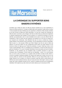 LA CHRONIQUE DU SUPPORTER BONS BAISERS D ATHÈNES