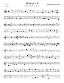 Partition ténor viole de gambe 2, octave aigu clef, Madrigali a 5 voci, Libro 2 par  Benedetto Pallavicino