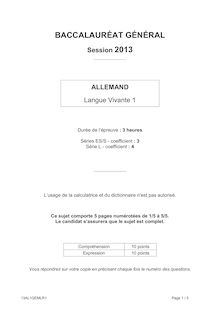 Bac 2013 General Allemand LV1