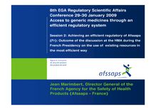 8th EGA Regulatory Scientific Affairs Conference : Access to generic medicines through an efficient regulatory system