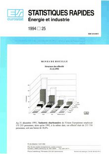 STATISTIQUES RAPIDES Énergie et industrie. 1994 25