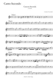Partition Canto secondo, Canzon Seconda à 2 Canti, Frescobaldi, Girolamo