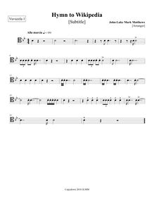 Partition Vuvuzela 1, Hymn to Wikipedia, D major, Matthews, John-Luke Mark