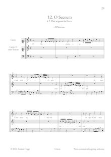 Partition complète, O Sacrum à , Doi soprani en Ecco, Cima, Giovanni Paolo
